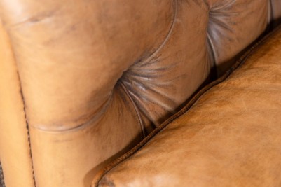 Tan Chesterfield Arm and Seat